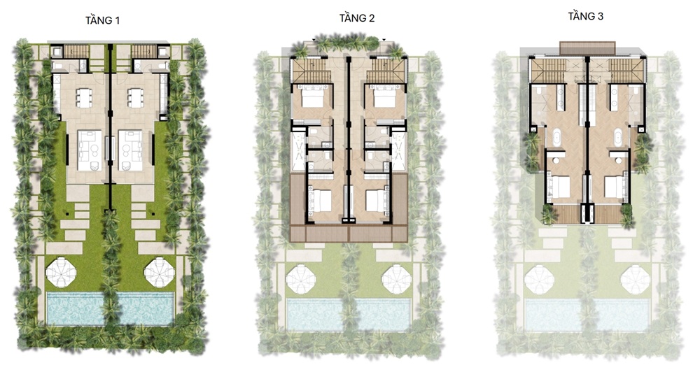 Mặt bằng tầng khu Hidden Villa